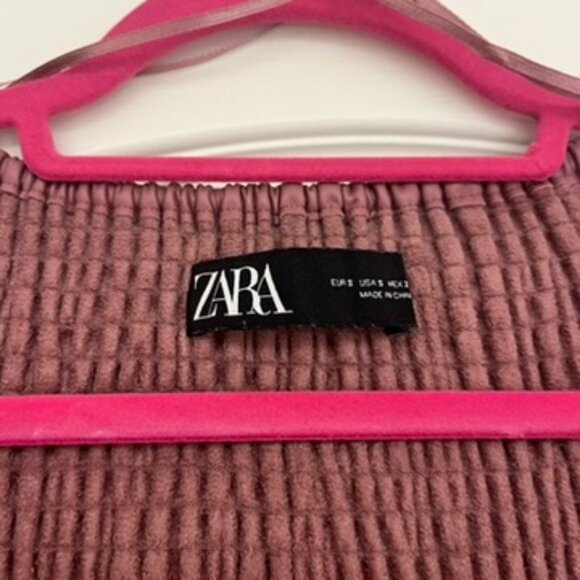 NWOT Zara Leather Blouse, Pink, Size S - Picture 4 of 7